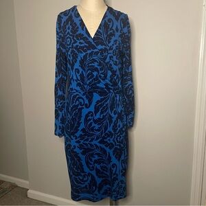Boden Henrietta blue faux wrap dress size 12